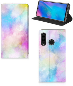 B2Ctelecom Huawei P30 Lite Uniek Standcase Hoesje Watercolor Light