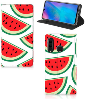 B2Ctelecom Huawei P30 Lite Uniek Standcase Hoesje Watermelons