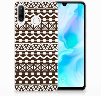 B2Ctelecom Huawei P30 Lite Uniek TPU Hoesje Aztec Brown