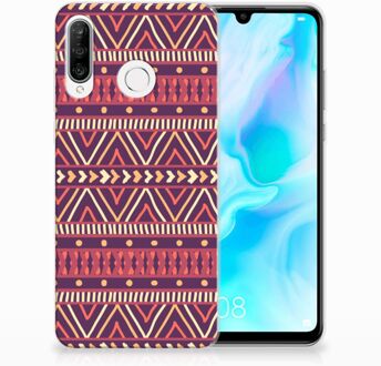 B2Ctelecom Huawei P30 Lite Uniek TPU Hoesje Aztec Purple