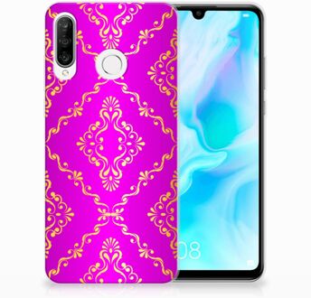 B2Ctelecom Huawei P30 Lite Uniek TPU Hoesje Barok Roze