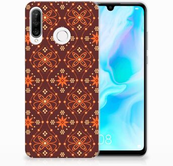 B2Ctelecom Huawei P30 Lite Uniek TPU Hoesje Batik Brown