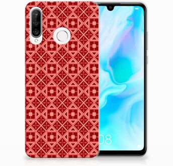 B2Ctelecom Huawei P30 Lite Uniek TPU Hoesje Batik Red