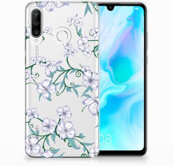 B2Ctelecom Huawei P30 Lite Uniek TPU Hoesje Blossom White