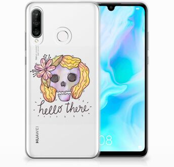 B2Ctelecom Huawei P30 Lite Uniek TPU Hoesje Boho Skull