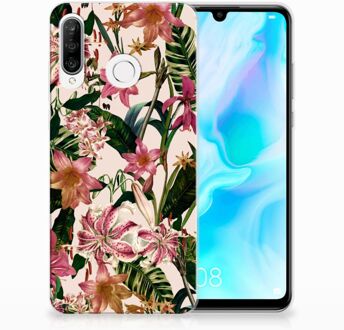 B2Ctelecom Huawei P30 Lite Uniek TPU Hoesje Flowers