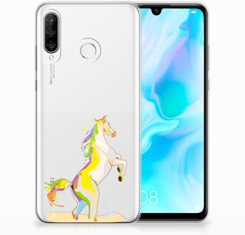 B2Ctelecom Huawei P30 Lite Uniek TPU Hoesje Horse Color