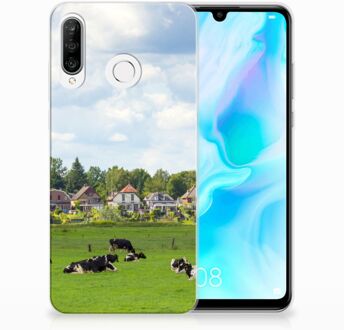 B2Ctelecom Huawei P30 Lite Uniek TPU Hoesje Koeien