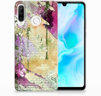 B2Ctelecom Huawei P30 Lite Uniek TPU Hoesje Letter Painting