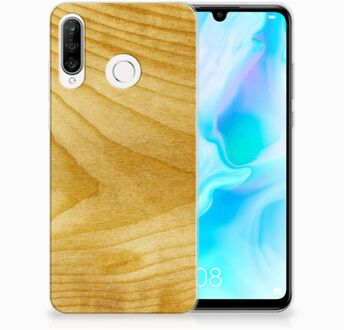 B2Ctelecom Huawei P30 Lite Uniek TPU Hoesje Licht Hout