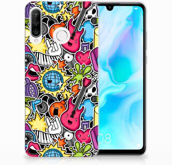 B2Ctelecom Huawei P30 Lite Uniek TPU Hoesje Punk Rock