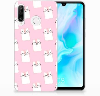 B2Ctelecom Huawei P30 Lite Uniek TPU Hoesje Sleeping Cats