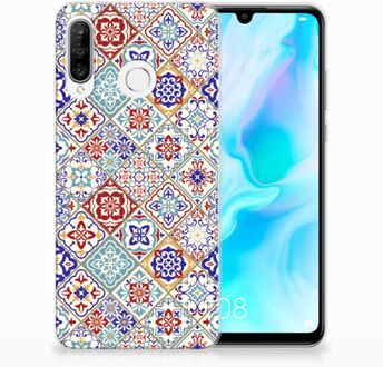 B2Ctelecom Huawei P30 Lite Uniek TPU Hoesje Tiles Color