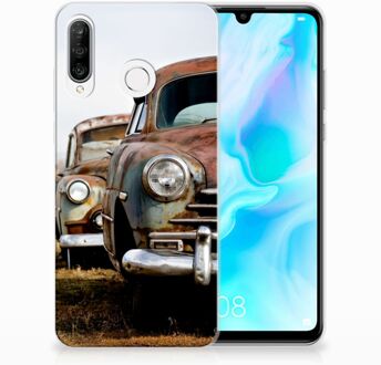 B2Ctelecom Huawei P30 Lite Uniek TPU Hoesje Vintage Auto