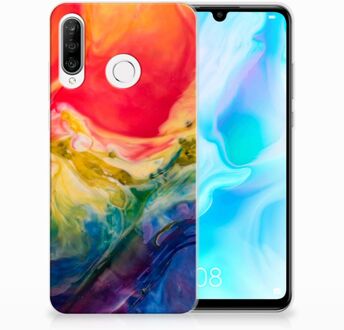 B2Ctelecom Huawei P30 Lite Uniek TPU Hoesje Watercolor Dark