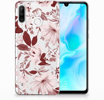 B2Ctelecom Huawei P30 Lite Uniek TPU Hoesje Watercolor Flowers