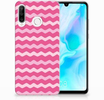 B2Ctelecom Huawei P30 Lite Uniek TPU Hoesje Waves Pink