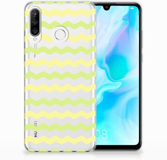 B2Ctelecom Huawei P30 Lite Uniek TPU Hoesje Waves Yellow