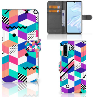 B2Ctelecom Huawei P30 Pro Boekhoesje Design Blocks Colorful