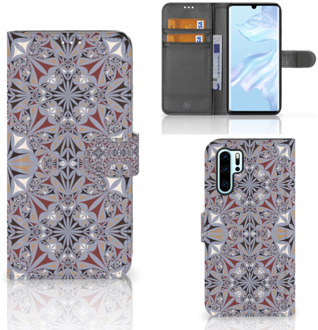 B2Ctelecom Huawei P30 Pro Boekhoesje Design Flower Tiles