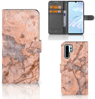 B2Ctelecom Huawei P30 Pro Boekhoesje Design Marmer Oranje