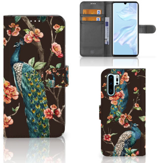 B2Ctelecom Huawei P30 Pro Boekhoesje Design Pauw met Bloemen