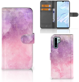 B2Ctelecom Huawei P30 Pro Boekhoesje Design Pink Purple Paint