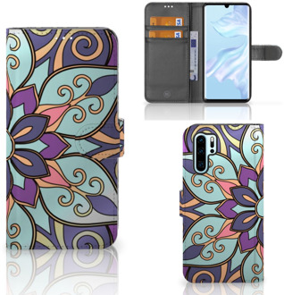 B2Ctelecom Huawei P30 Pro Boekhoesje Design Purple Flower