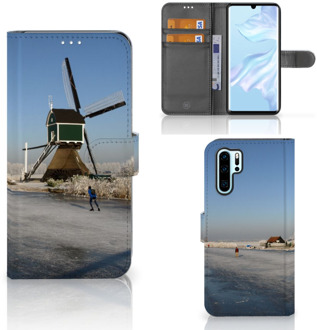 B2Ctelecom Huawei P30 Pro Boekhoesje Design Schaatsers