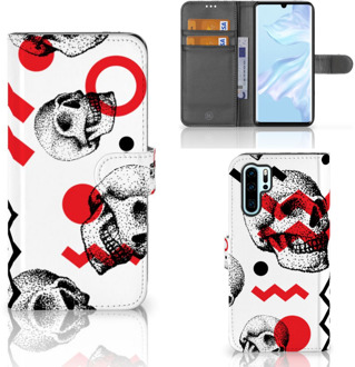 B2Ctelecom Huawei P30 Pro Boekhoesje Design Skull Red