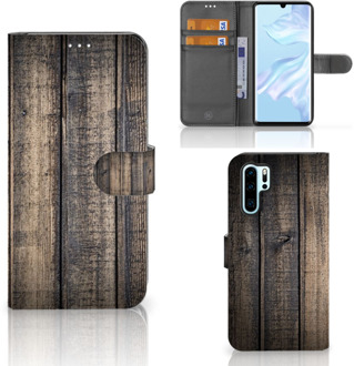 B2Ctelecom Huawei P30 Pro Boekhoesje Design Steigerhout