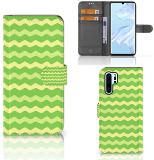 B2Ctelecom Huawei P30 Pro Boekhoesje Design Waves Green