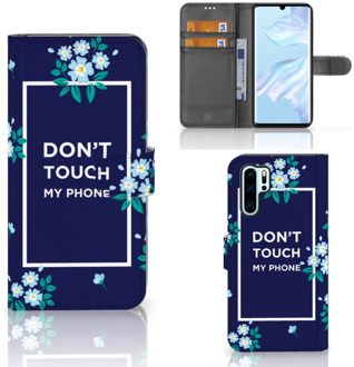 B2Ctelecom Huawei P30 Pro Boekhoesje Flowers Blue DTMP