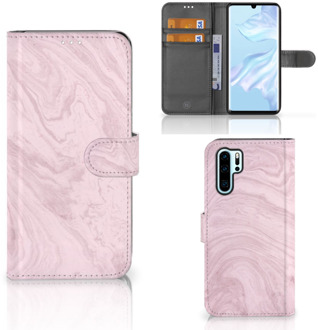 B2Ctelecom Huawei P30 Pro Boekhoesje Marble Pink