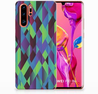 B2Ctelecom Huawei P30 Pro TPU Hoesje Design Abstract Green Blue