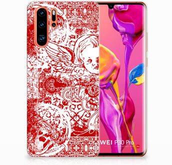 B2Ctelecom Huawei P30 Pro TPU Hoesje Design Angel Skull Red