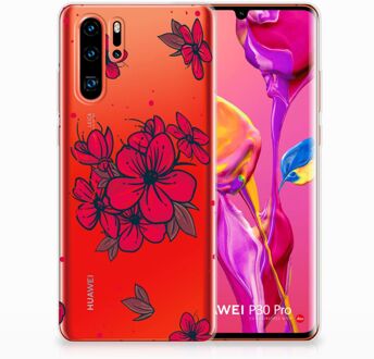 B2Ctelecom Huawei P30 Pro TPU Hoesje Design Blossom Red