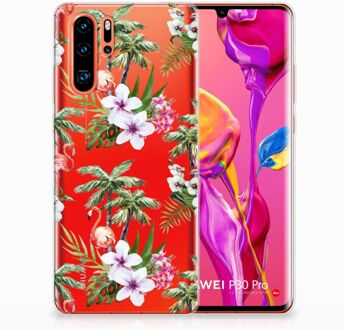 B2Ctelecom Huawei P30 Pro TPU Hoesje Design Flamingo Palms