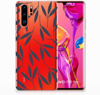 B2Ctelecom Huawei P30 Pro TPU Hoesje Design Leaves Blue