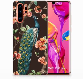 B2Ctelecom Huawei P30 Pro TPU Hoesje Design Pauw met Bloemen