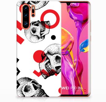 B2Ctelecom Huawei P30 Pro TPU Hoesje Design Skull Red