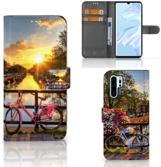 B2Ctelecom Huawei P30 Pro Uniek Boekhoesje Amsterdamse Grachten