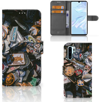 B2Ctelecom Huawei P30 Pro Uniek Boekhoesje Badges