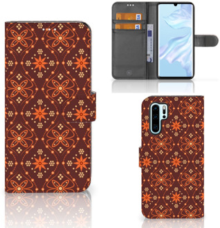 B2Ctelecom Huawei P30 Pro Uniek Boekhoesje Batik Brown