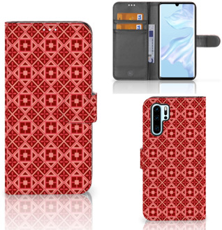 B2Ctelecom Huawei P30 Pro Uniek Boekhoesje Batik Red