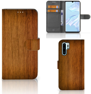 B2Ctelecom Huawei P30 Pro Uniek Boekhoesje Donker Hout