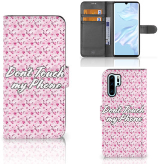 B2Ctelecom Huawei P30 Pro Uniek Boekhoesje Flowers Pink DTMP