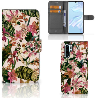 B2Ctelecom Huawei P30 Pro Uniek Boekhoesje Flowers