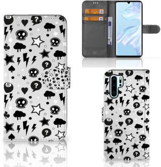 B2Ctelecom Huawei P30 Pro Uniek Boekhoesje Silver Punk