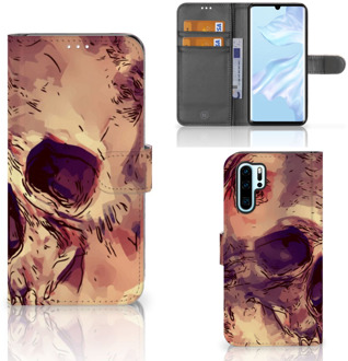 B2Ctelecom Huawei P30 Pro Uniek Boekhoesje Skullhead